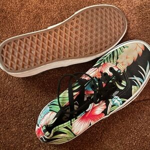 Vans Women's Floral Sneakers - Black and Multicolor